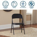 Durable Black Metal Folding Chair for Flag Football