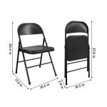 Durable Black Metal Folding Chair for Flag Football
