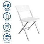 White Folding Chairs - 4-Pack for Flag Football