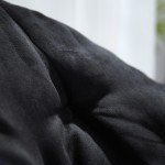Super Soft Black Microsuede Saucer Chair for Adults