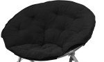 Super Soft Black Microsuede Saucer Chair for Adults