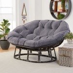 Charcoal Gray Double Papasan Chair for Flag Football