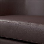Renwick Faux Leather Barrel Accent Chair for Livingroom, Espresso