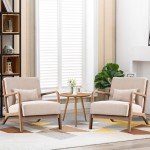 Set of 2 Beige Accent Chairs for Flag Football
