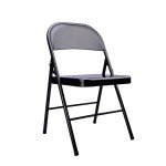 Black Steel Folding Chair for Flag Football Fun