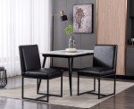 Stylish Black PU Leather Dining Chairs - Set of 2