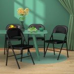 Black Steel Folding Chair for Flag Football Fun