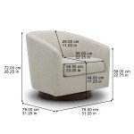 Modern Swivel Chair with Wooden Base