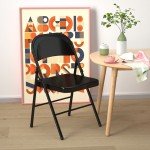 Black Steel Folding Chair for Flag Football Fun