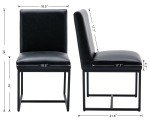 Stylish Black PU Leather Dining Chairs - Set of 2