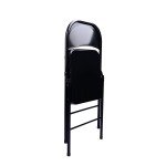 Black Steel Folding Chair for Flag Football Fun