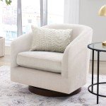 Modern Swivel Chair with Wooden Base