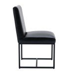 Stylish Black PU Leather Dining Chairs - Set of 2