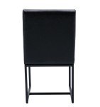 Stylish Black PU Leather Dining Chairs - Set of 2