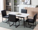 Stylish Black PU Leather Dining Chairs - Set of 2