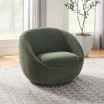 Olive Velvet Swivel Chair for Flag Football Fans