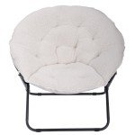 Kids’ White Faux Shearling Saucer Chair