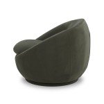 Olive Velvet Swivel Chair for Flag Football Fans