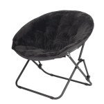 Cozy Black Saucer Chair for Kids & Teens