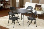 4-Pack Black Steel Folding Chairs for Flag Football