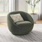 Olive Velvet Swivel Chair for Flag Football Fans