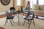 4-Pack Black Steel Folding Chairs for Flag Football