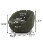 Olive Velvet Swivel Chair for Flag Football Fans