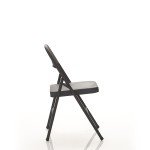 4-Pack Black Steel Folding Chairs for Flag Football