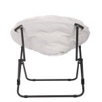 Kids’ White Faux Shearling Saucer Chair
