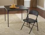 4-Pack Black Steel Folding Chairs for Flag Football