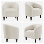 Yaheetech Ivory Barrel Chair for Flag Football