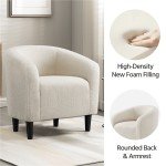 Yaheetech Ivory Barrel Chair for Flag Football