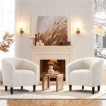 Yaheetech Ivory Barrel Chair for Flag Football