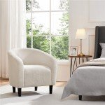 Yaheetech Ivory Barrel Chair for Flag Football