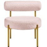 Renwick Modern Pink Boucle Accent Chair