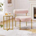 Renwick Modern Pink Boucle Accent Chair