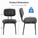 Mid Century Modern Black Dining Chairs - Set of 2