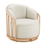 Swivel Birdcage Chair in Cream Boucle