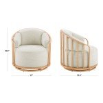 Swivel Birdcage Chair in Cream Boucle
