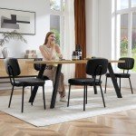 Mid Century Modern Black Dining Chairs - Set of 2