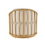Swivel Birdcage Chair in Cream Boucle
