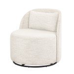 Juliet Modern Arch Swivel Chair in Cream Boucle