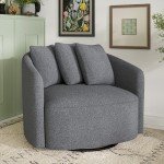 Charcoal Boucle Drew Chair for Flag Football Fans