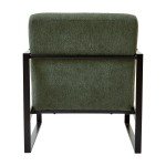 Olive Green Bouclé Accent Chair for Flag Football