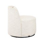 Juliet Modern Arch Swivel Chair in Cream Boucle
