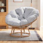 Cozy Gray Linen Papasan Chair for Comfort