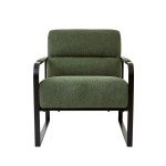 Olive Green Bouclé Accent Chair for Flag Football