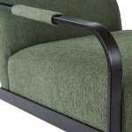 Olive Green Bouclé Accent Chair for Flag Football