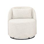 Juliet Modern Arch Swivel Chair in Cream Boucle