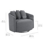Charcoal Boucle Drew Chair for Flag Football Fans